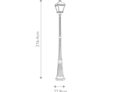 LED Straßenlaterne im Landhausstil Aluminium Schwarz, Höhe 216cm