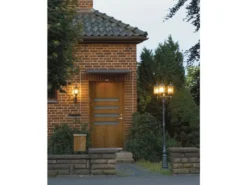 LED Straßenlaterne, Kandelaber im Landhausstil, Schwarz, 3 flammig, Höhe 230cm