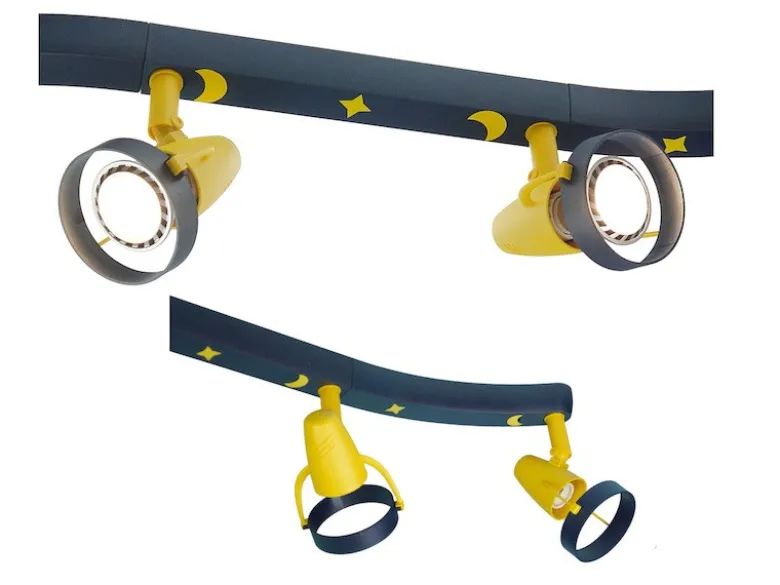 LED Strahlerleiste 4flammig Spots schwenkbar, Deckenstrahler MOND UND STERNE