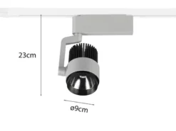 LED Strahler RADIATOR Grau für DUOline 2-Phasen Schienensystem