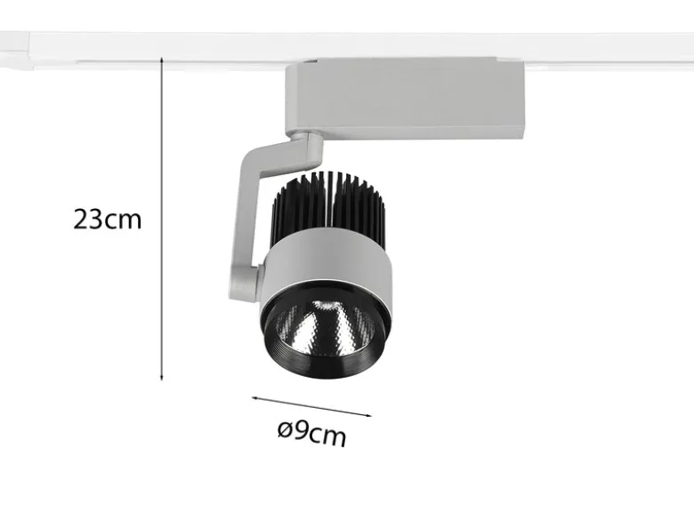 LED Strahler RADIATOR Grau für DUOline 2-Phasen Schienensystem