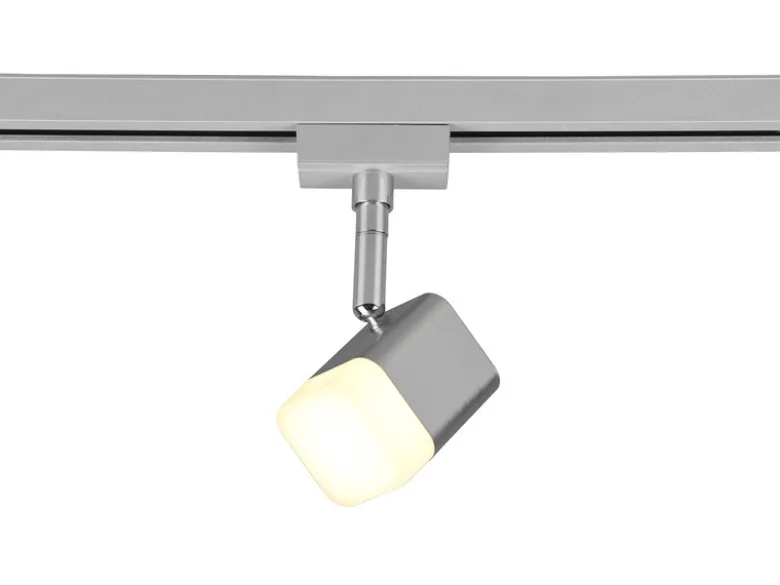 LED Strahler ROUBAIX Silber eckig für DUOline 2-Phasen Schienensystem