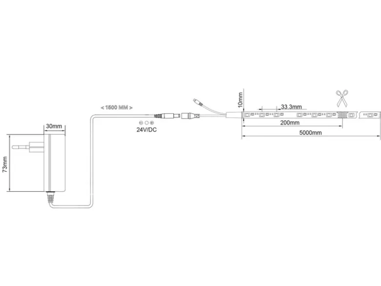 LED Streifen GRIP mit Fernbedienung, RGB Farbwechsel & Dimmer - 5 Meter