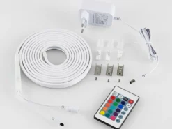 LED Streifen NEON mit Fernbedienung, RGB Farbwechsel & Dimmer - 3 Meter