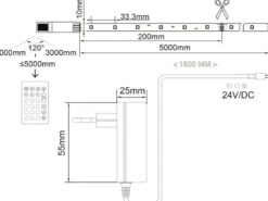 LED Streifen RGB STRIPE mit Fernbedienung für Innen - Länge 5 Meter