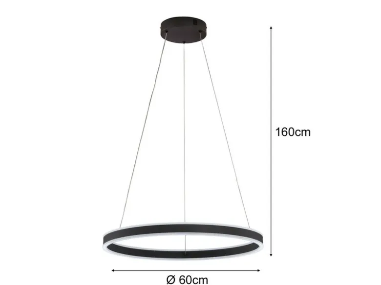 LED Tageslicht Pendelleuchte SIRKO mit Fernbedienung dimmbar, Ø 60cm