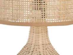 LED Tischlampe dimmbar aus Korbgeflecht, Höhe 37cm