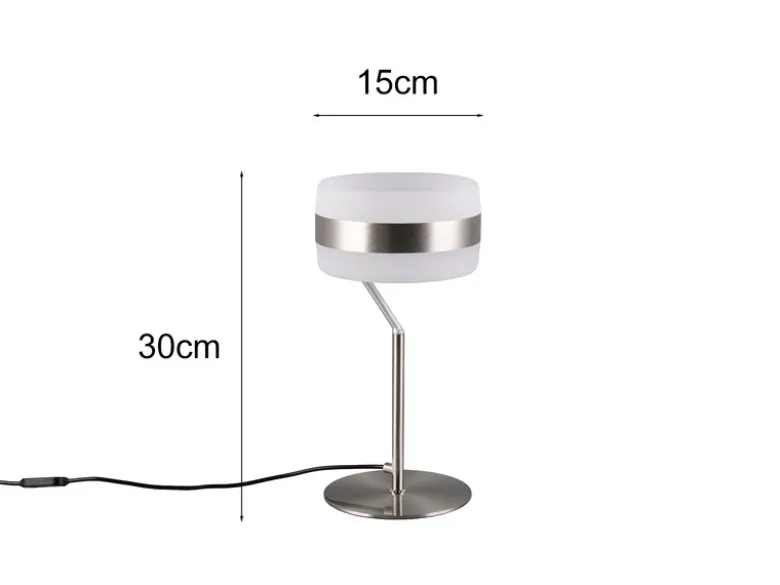LED Tischlampe DIOS dimmbar, Lichttemperatur einstellbar, Silber, Höhe 30cm