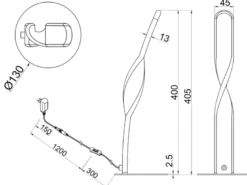 LED Tischlampe GINKO, Metall Weiß, Höhe 40,5cm