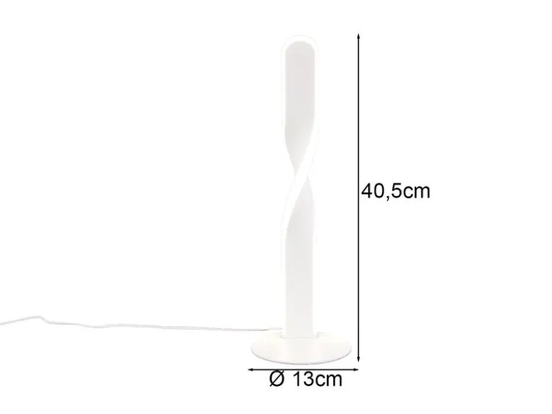 LED Tischlampe GINKO, Metall Weiß, Höhe 40,5cm