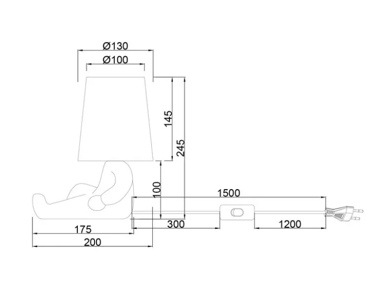 LED Tischlampe Keramik Schwarz mit Stoffschirm, Höhe 24,5cm