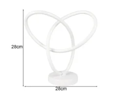 LED Tischlampe LANDO, Metall in Weiß, Höhe 28cm