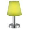 LED Tischlampe mit Stoff Lampenschirm Grün & Touchfunktion dimmbar, Höhe 24cm