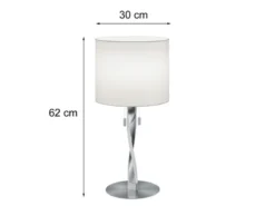 LED Tischlampe NANDOR mit Stoffschirm weiß und beleuchtetem Gestell, Höhe 62cm