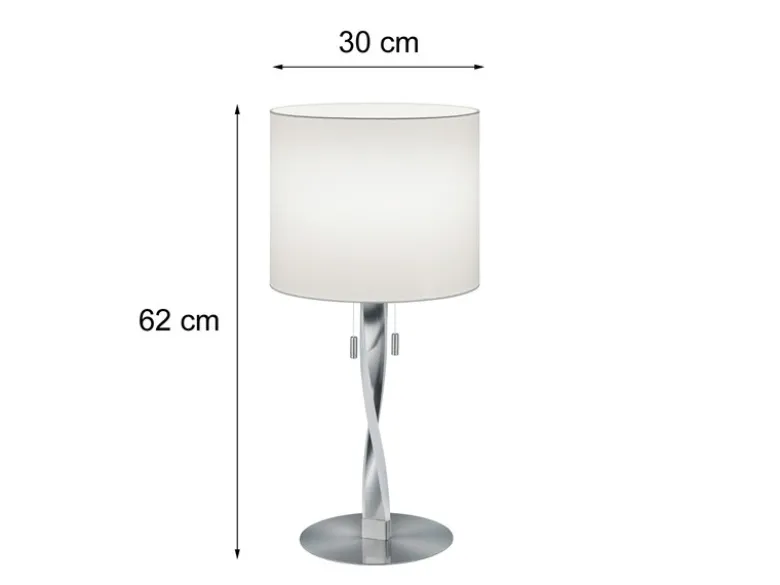 LED Tischlampe NANDOR mit Stoffschirm weiß und beleuchtetem Gestell, Höhe 62cm