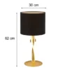 LED Tischlampe NANDOR Stoffschirm schwarz und beleuchtetem Gestell, Höhe 62cm