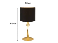 LED Tischlampe NANDOR Stoffschirm schwarz und beleuchtetem Gestell, Höhe 62cm