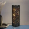 LED Tischlampe TACO mit Starlight Effekt, Stoff Schwarz Gold, Höhe 34cm