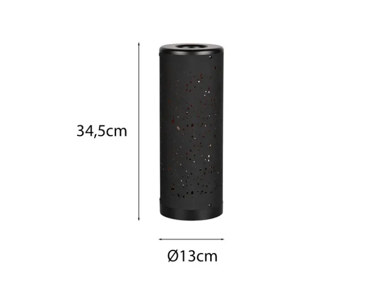 LED Tischlampe TACO mit Starlight Effekt, Stoff Schwarz Gold, Höhe 34cm