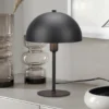 LED Tischleuchte aus Metall Schwarz, Lampenschirm innen Gold, Höhe 30cm
