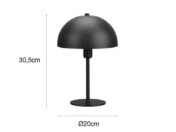 LED Tischleuchte aus Metall Schwarz, Lampenschirm innen Gold, Höhe 30cm
