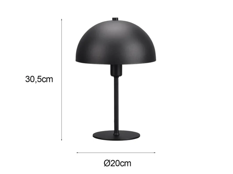 LED Tischleuchte aus Metall Schwarz, Lampenschirm innen Gold, Höhe 30cm