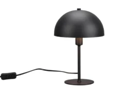 LED Tischleuchte aus Metall Schwarz, Lampenschirm innen Gold, Höhe 30cm