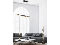 LED Tischleuchte BLAZE Lichtfarbe einstellbar dimmbar Schwarz Gold, Höhe 48cm