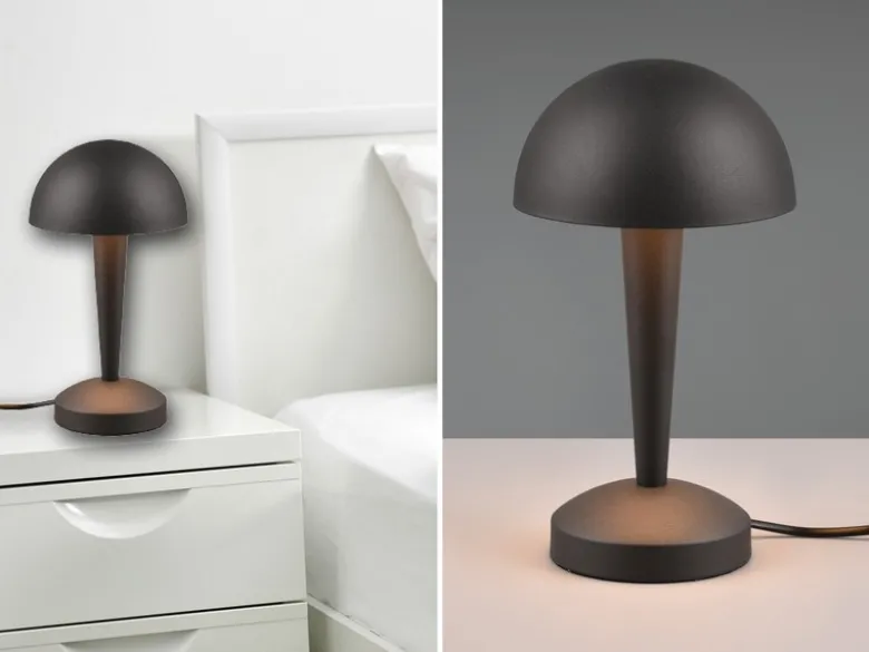 LED Tischleuchte CANARIA aus Metall mit Touchfunktion Schwarz Gold, Höhe 26cm