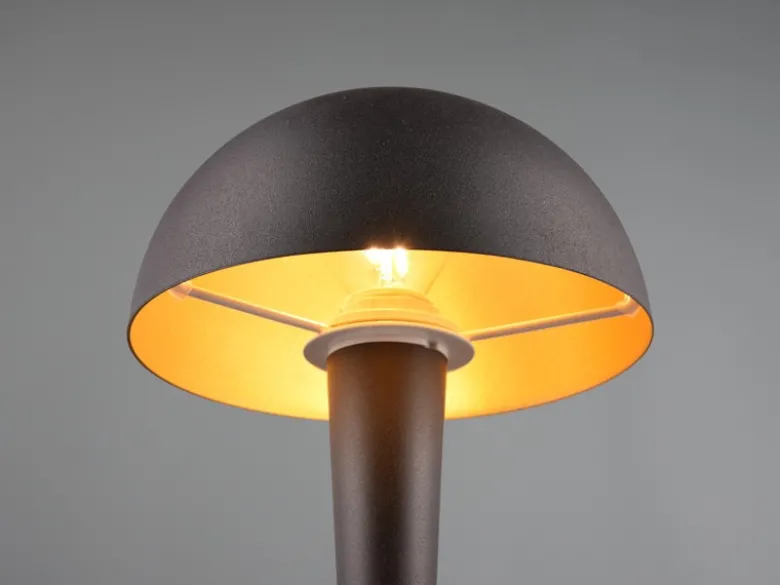 LED Tischleuchte CANARIA aus Metall mit Touchfunktion Schwarz Gold, Höhe 26cm