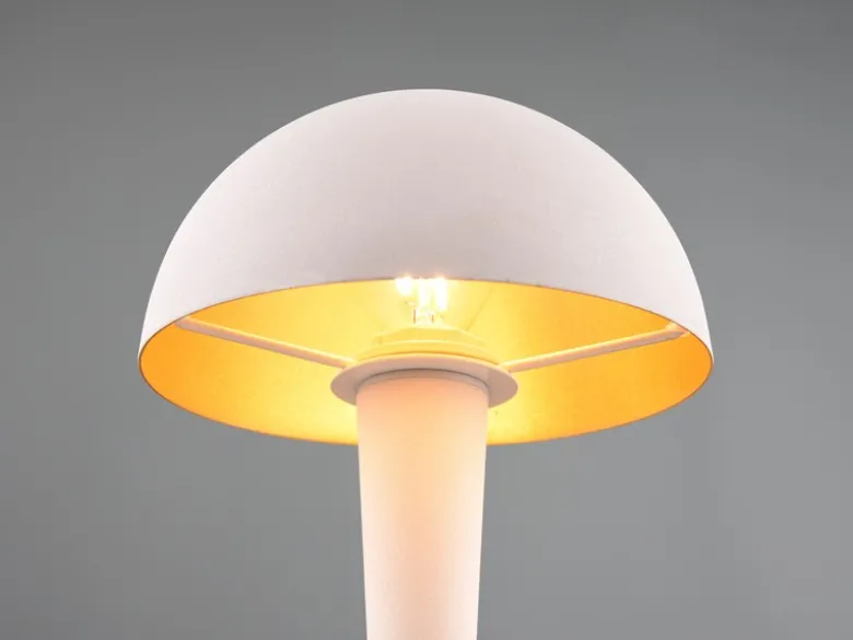 LED Tischleuchte CANARIA aus Metall mit Touchfunktion Weiß Gold, Höhe 26cm