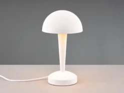 LED Tischleuchte CANARIA aus Metall mit Touchfunktion Weiß Gold, Höhe 26cm