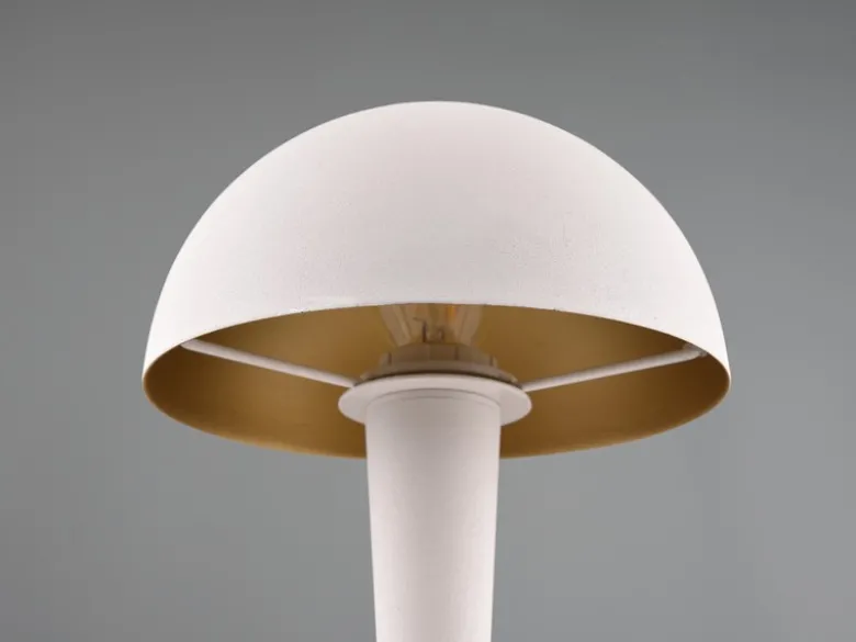 LED Tischleuchte CANARIA aus Metall mit Touchfunktion Weiß Gold, Höhe 26cm