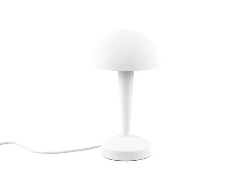 LED Tischleuchte CANARIA aus Metall mit Touchfunktion Weiß Gold, Höhe 26cm