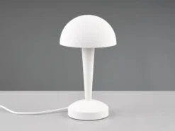 LED Tischleuchte CANARIA aus Metall mit Touchfunktion Weiß Gold, Höhe 26cm