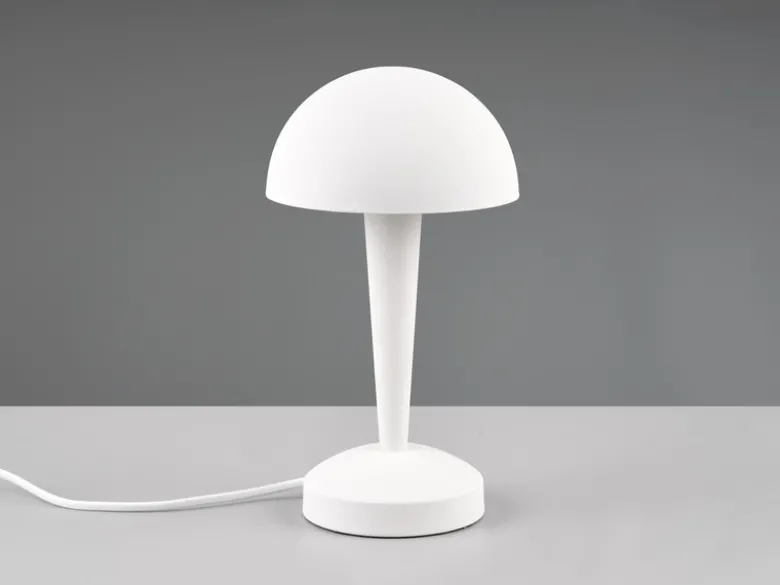 LED Tischleuchte CANARIA aus Metall mit Touchfunktion Weiß Gold, Höhe 26cm