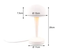LED Tischleuchte CANARIA aus Metall mit Touchfunktion Weiß Gold, Höhe 26cm