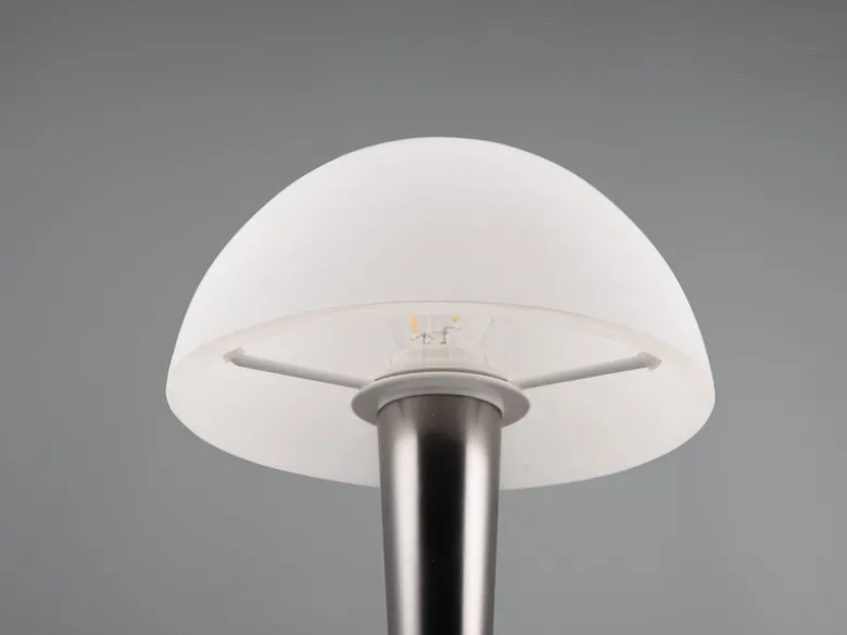 LED Tischleuchte CANARIA mit Glasschirm Touchfunktion Schwarz Chrom, Höhe 26cm