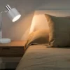LED Tischleuchte Chrom & Metallschirm Grau Höhe 44cm