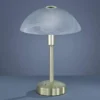 LED Tischleuchte DONNA dimmbar, Messing mit Glasschirm, Höhe 30cm