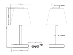 LED Tischleuchte EMERALD Chrom glänzend mit Glaslampenschirm in Weiß, Höhe 29cm