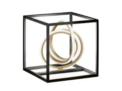 LED Tischleuchte GISI Schwarz Gold mit Sensordimmer, Höhe 25cm
