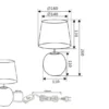 LED Tischleuchte Grau/Gold Keramikfuß Samtschirm, Höhe 26cm
