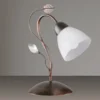 LED Tischleuchte in Rostoptik mit Blätter Deko, Höhe 32cm