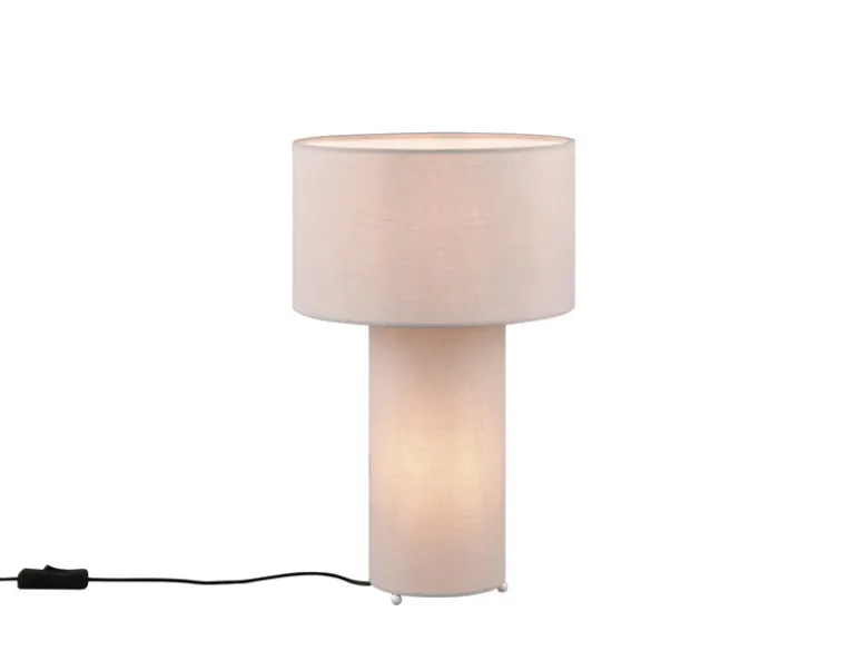LED Tischleuchte Korpus und Lampenschirm Stoff Ultimate Grau, Höhe 40cm