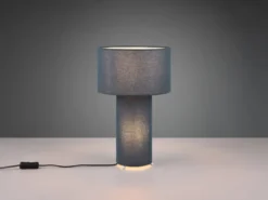 LED Tischleuchte Korpus und Lampenschirm Stoff Blau, Höhe 40cm