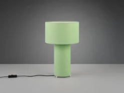 LED Tischleuchte Korpus und Lampenschirm Stoff Pistaziengrün, Höhe 40cm