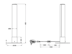 LED Tischleuchte LEIA Chrom dimmbar Fernbedienung Farbwechsel, Höhe 40cm