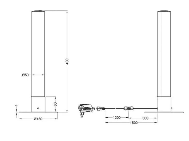 LED Tischleuchte LEIA Chrom dimmbar Fernbedienung Farbwechsel, Höhe 40cm