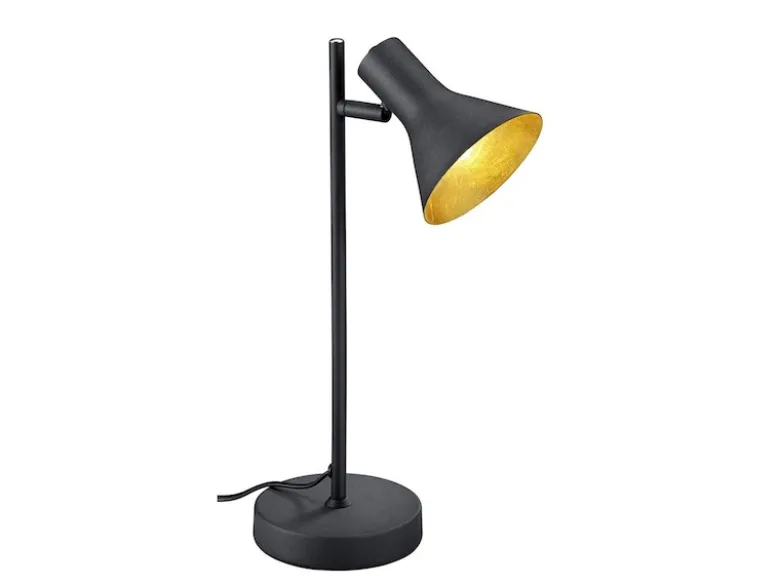 LED Tischleuchte Metall Schwarz/Gold Spot dreh+schwenkbar, Höhe 39cm